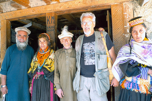 Pierre Odier at Kalash village store/museum. Kalash Valley N.W. Pakistan.