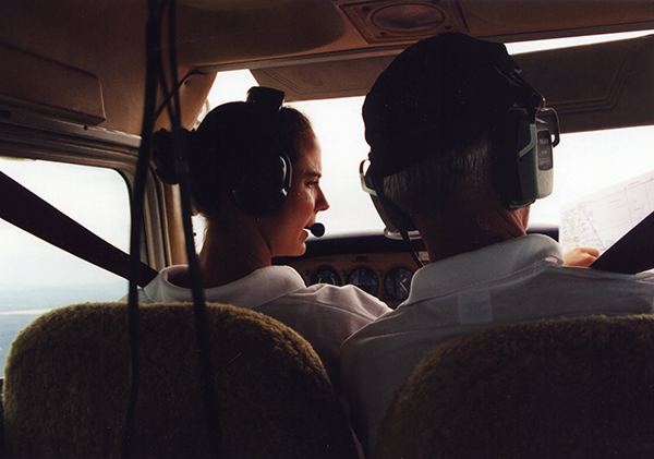 Photo of Monika Petrillo and Dad in Cockpit