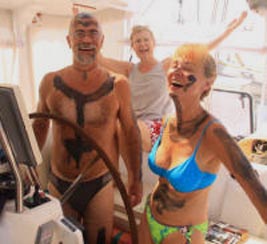 Photo of Dennis Bly and Vivian Callahan become Shellbacks