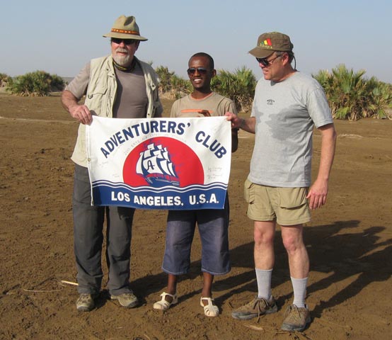Photo of Adventurers' Club Flag near Erta Ale and the Danakil Depression