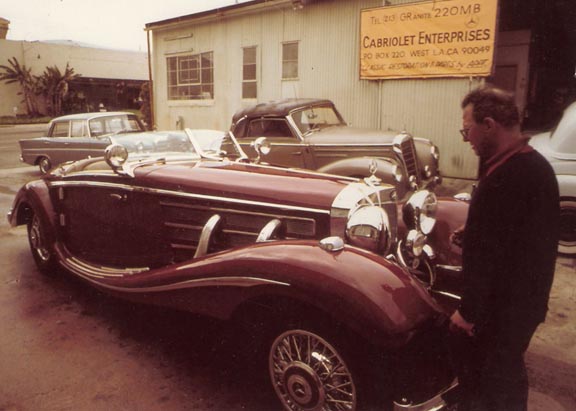 Photo of Bob Silver with 1936 Mercedes Benz 500K Special Roadster