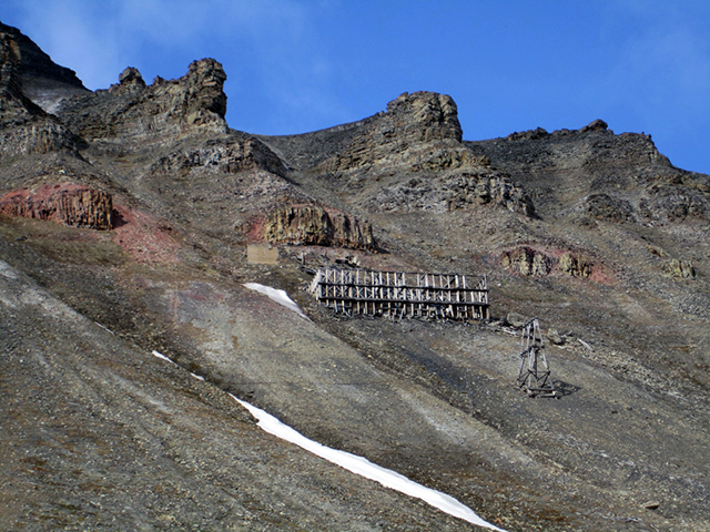 Old Mine Structures, High on the Mountainsides of Longyearbyen