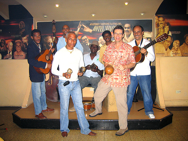 Chuck Jonkey Recording with Local Old Havana Musical Group
