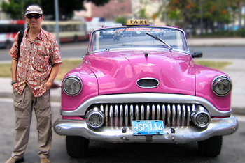 Chuck Jonkey with Pink Taxi