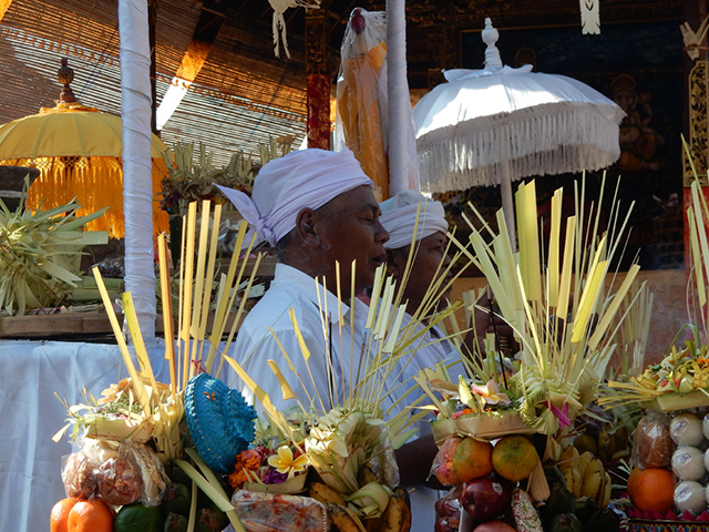 Priests Pray in Temple