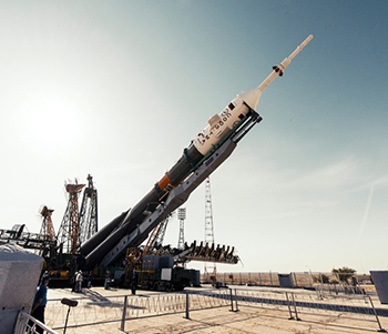 Raising a Rocket at Baikonur, Kazakhstan
