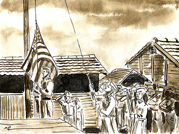 Raising the Flag at Hirohata
