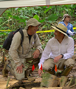 President Hernandez of Honduras and Steve Elkins at First Excavation in January 2016