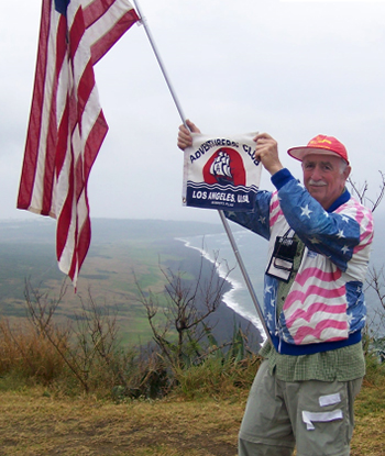The Least Reproduced Photograph in the History of The World - Jay Foonberg with The Adventurers’ Club Flag March 12, 2008