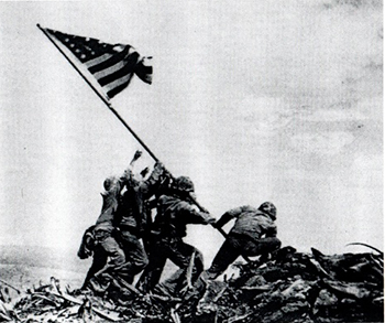 The Most Reproduced Photograph in The History of The World, The United States Flag Raising on Mt. Suribachi, Iwo Jima, Japan, February 23, 1945