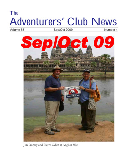 September October 2009 Adventurers Club News Cover